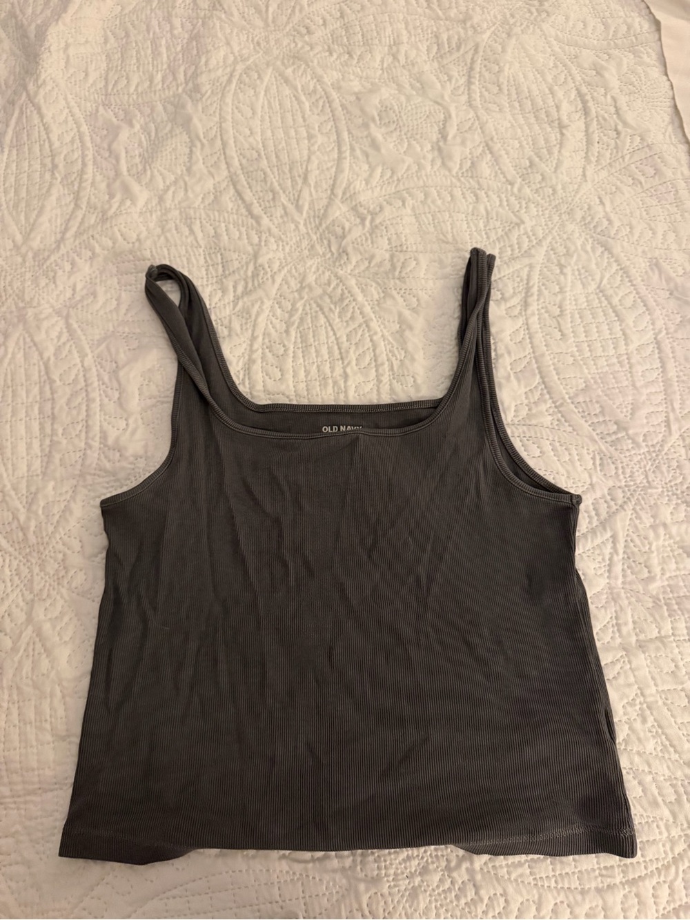 Old Navy Charcoal Ribbed Tank Top